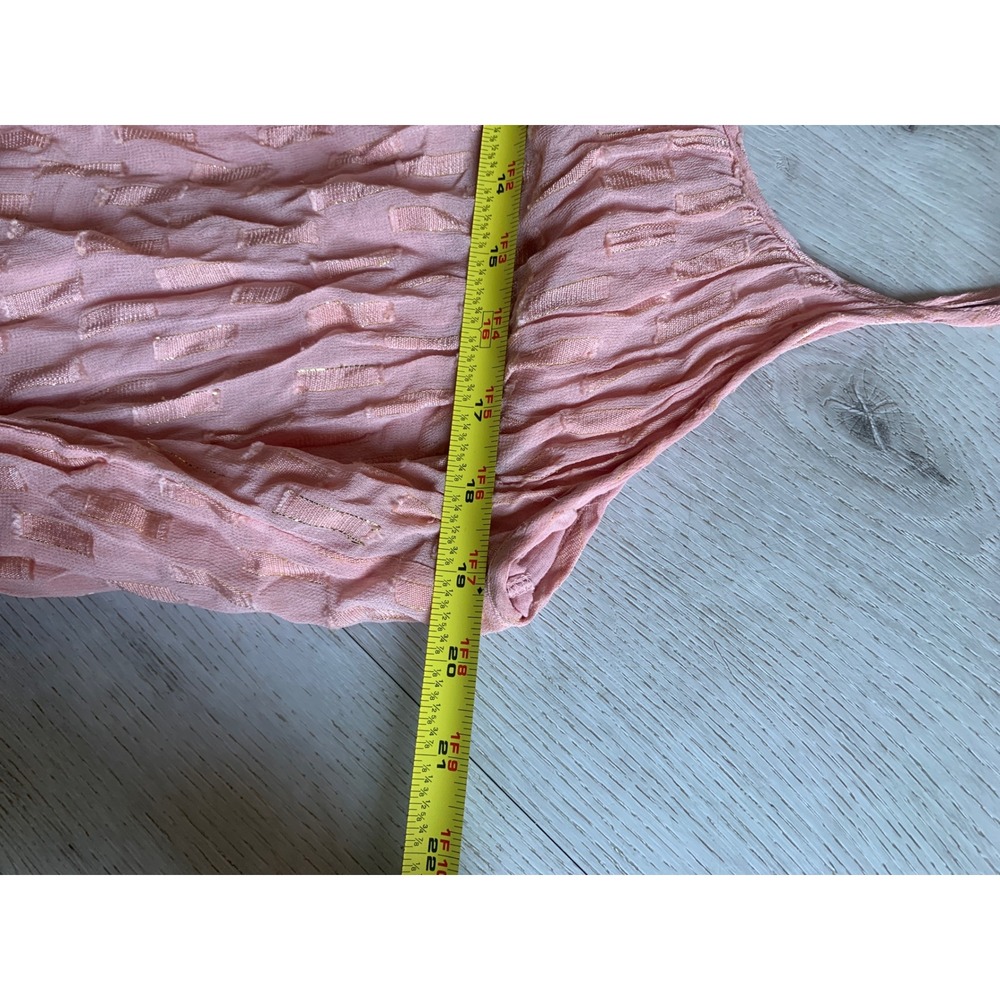 Lovestitch rose pink shimmer dress maxi strappy tie waist size M/L summer boho - Picture 8 of 10